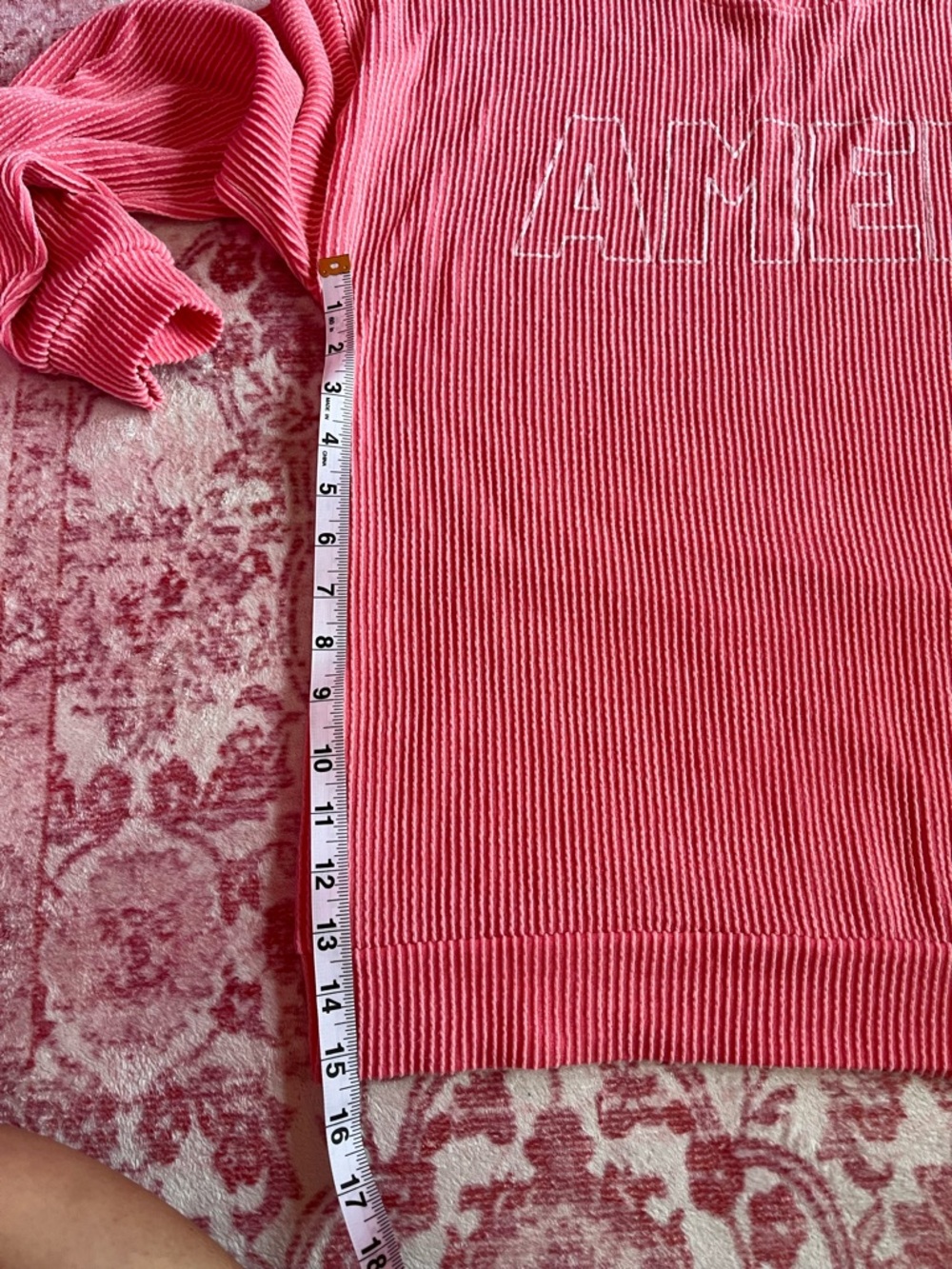 Pink 'AMEN' Ribbed Sweatshirt - Picture 5 of 7